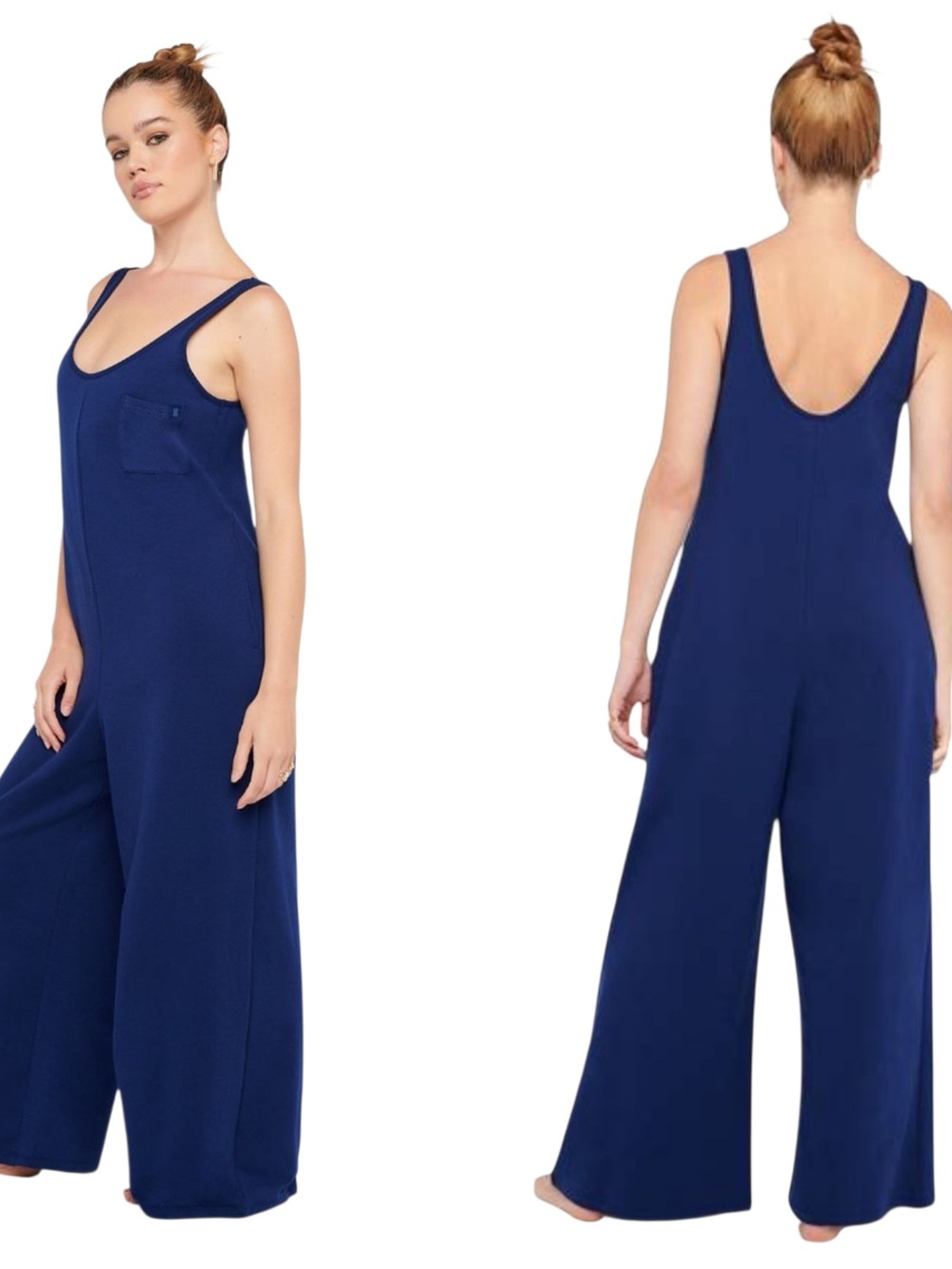 Savage x Fenty Relaxed Jumpsuit Navy Blue Sleeveless Wide Leg Size S 4-6